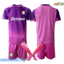 Camisa de time de futebol Aston Villa Goleiro Replicas 3º Equipamento Infantil 2025-26 Manga Curta (+ Calças curtas)